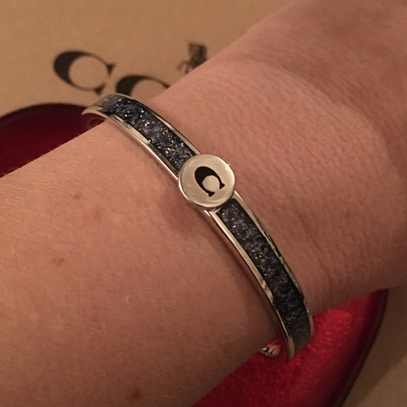 Coach Jewelry - Coach Glitter Blue & Silver Bangle Bracelet, NWT